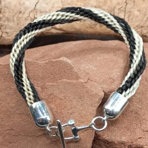 2 tails 1 bracelet with Sterling Silver snaffle bit clasp